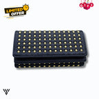 CovaRivet 3-Fold Leather Wallet in elegant black, premium and durable for women - VAYOME.
