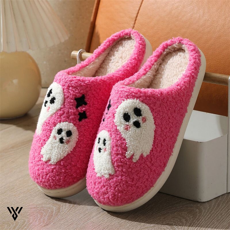 Ghost Booties: Warm, Cozy, Anti-Slip Halloween Slippers