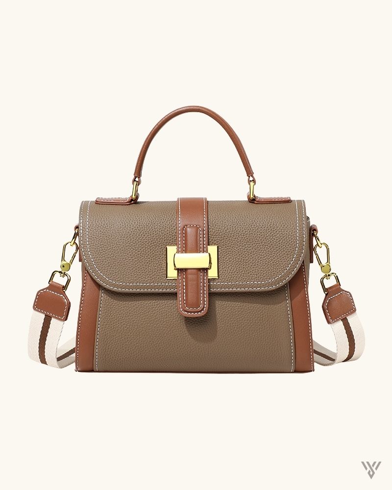 Luxe Horizon Carrier - Women's Slouch Hobo Shape Genuine Leather Handbag - Elephant Gray Color - Vayome Store - Single