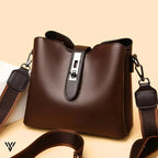 LuxeWax Leather Bucket Bag in light brown color, a women's fashion luxury handbag/shoulder bag - VAYOME.