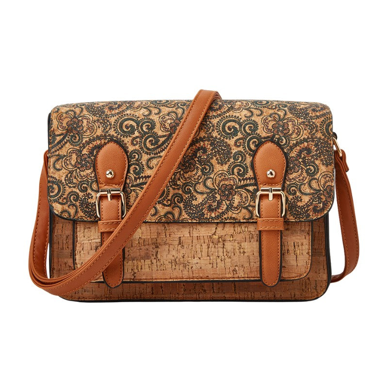 UrbanLeaf Crossbody Bag, elegant floral print with large capacity, shown in the grass flower color - VAYOME.