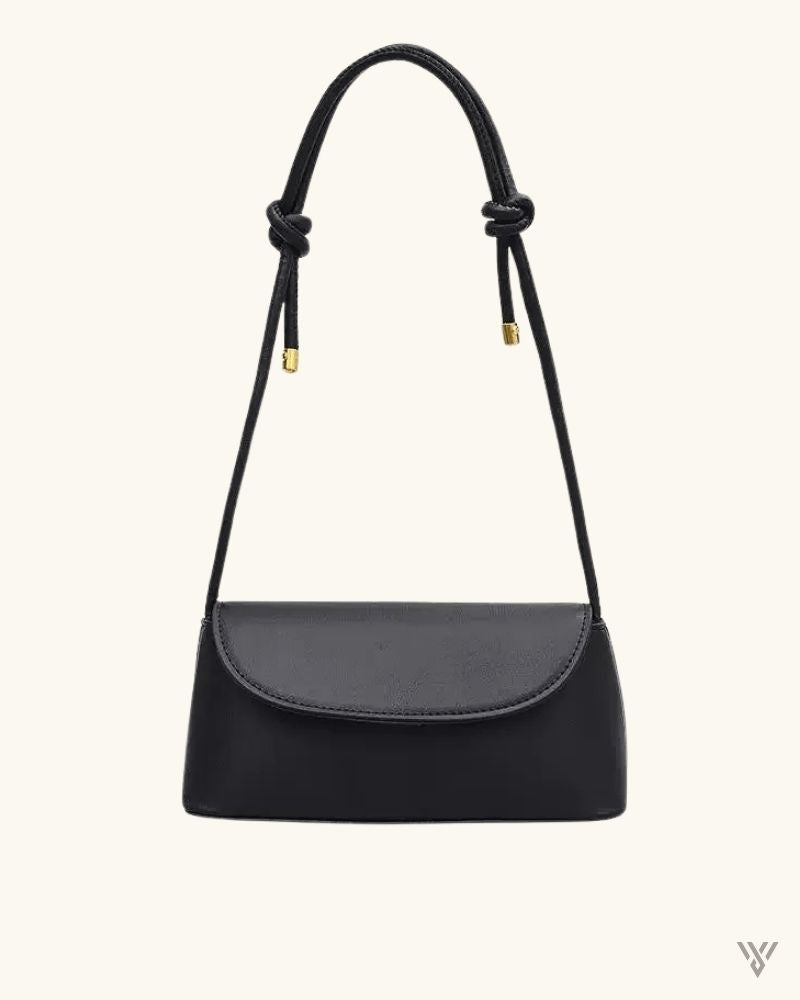 Crescent Shoulder Bag in Black Color- Quilted Chevron Messenger Style Bag for Women - Vayome Store -Single