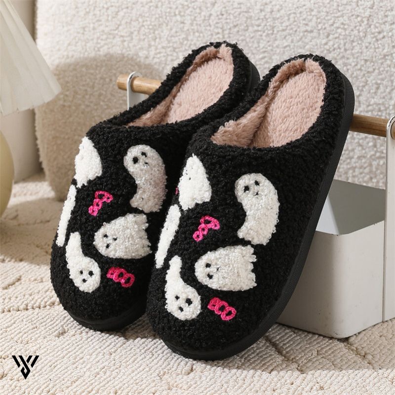 Ghost Booties: Warm, Cozy, Anti-Slip Halloween Slippers