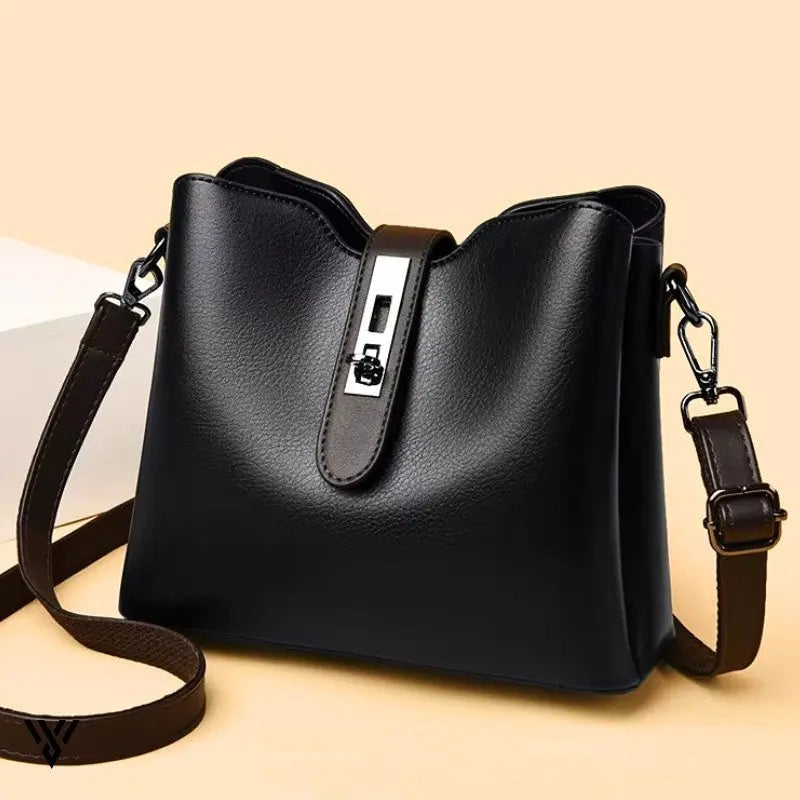 LuxeWax Leather Bucket Bag: Chic Design, Portable, Durable Vayome