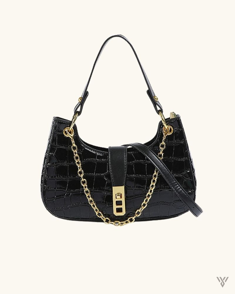 Slate Shoulder Pouch in Black color- Stone Pattern street trend women's Underarm Bag - Vayome Store - Single