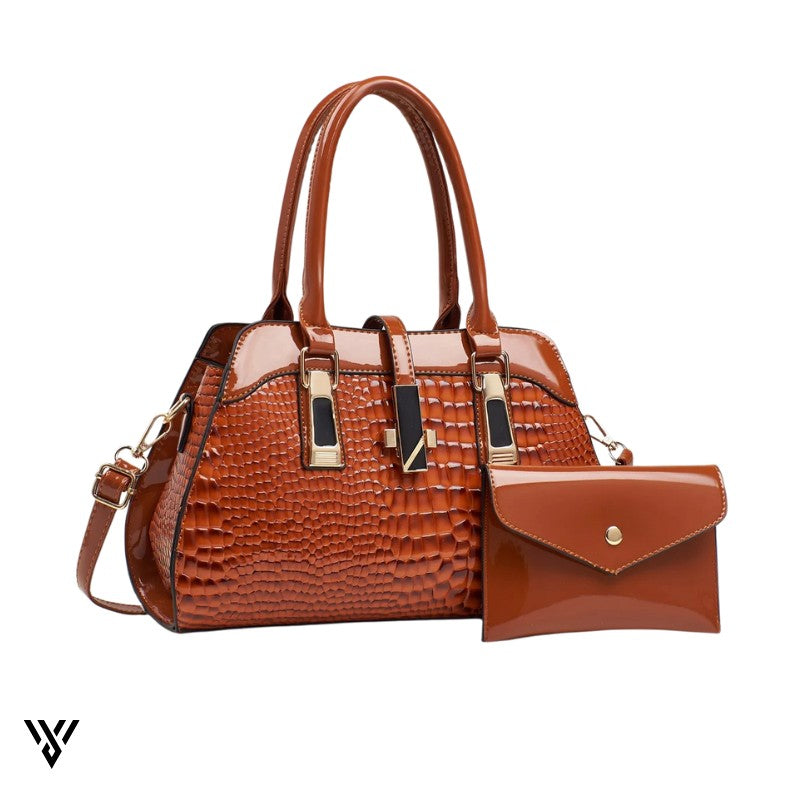 Velmira Luxe Tote, chic women's shoulder bag in vibrant orange, ideal for everyday elegance - VAYOME.