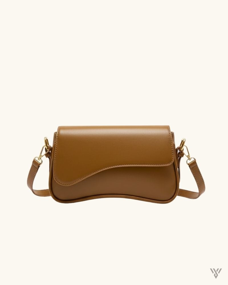 Avenue Flip Pouch in Yellowish Brown Color - Flip Magnetic Buckle Urban Style Women Shoulder Bag - Vayome Store - Single