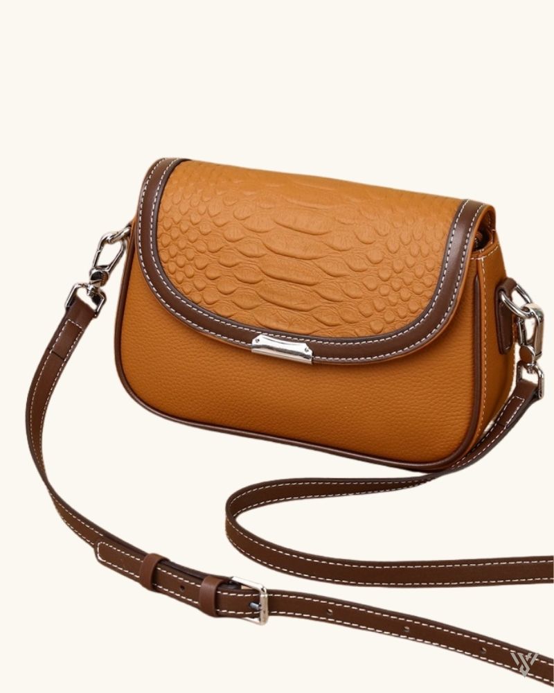 Contrast Croc Satchel