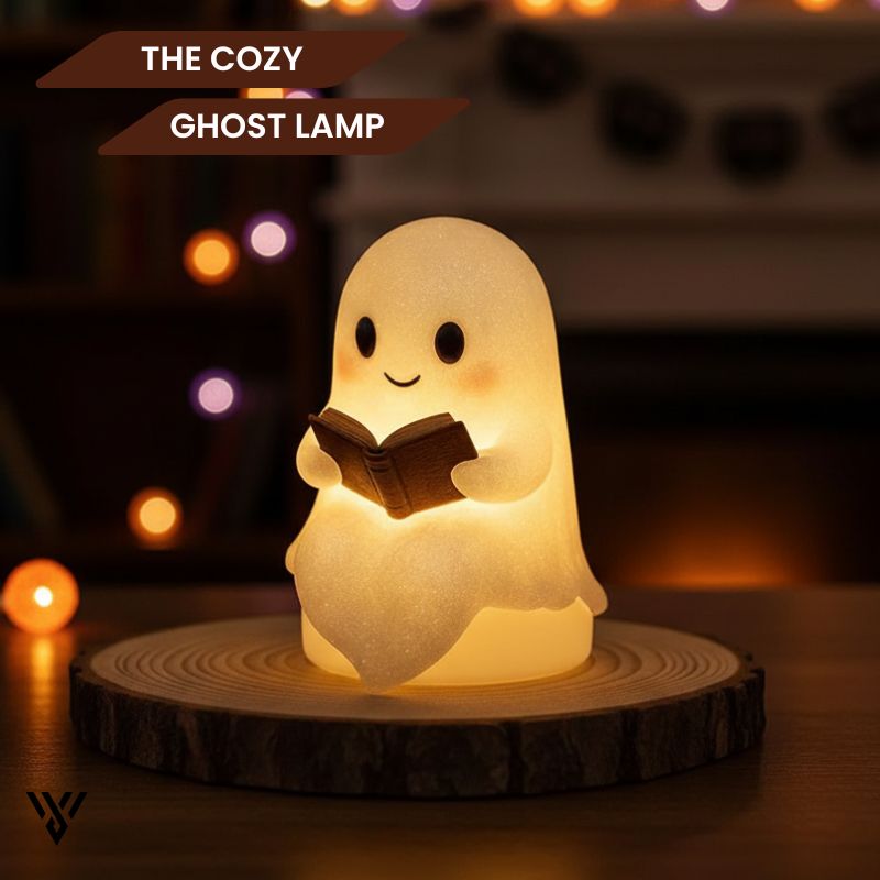 The Cozy Haunt Halloween Bundle: Ghost Lamp & 3 Pumpkins Set
