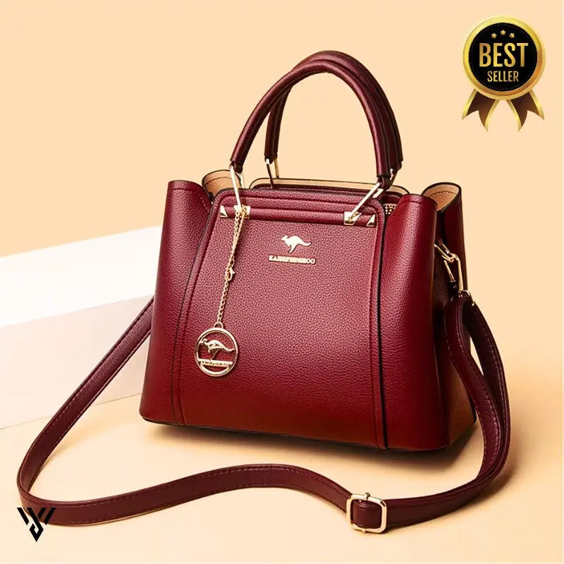 Premium 3-Layer Leather Crossbody Bag Vayome