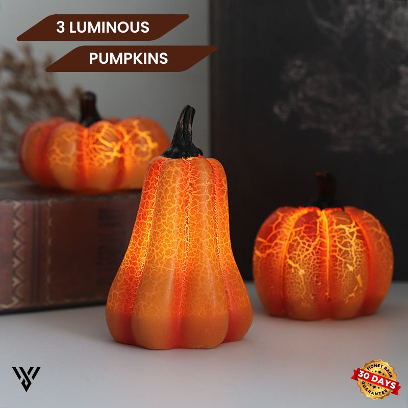 The Cozy Haunt Halloween Bundle: Ghost Lamp & 3 Pumpkins Set