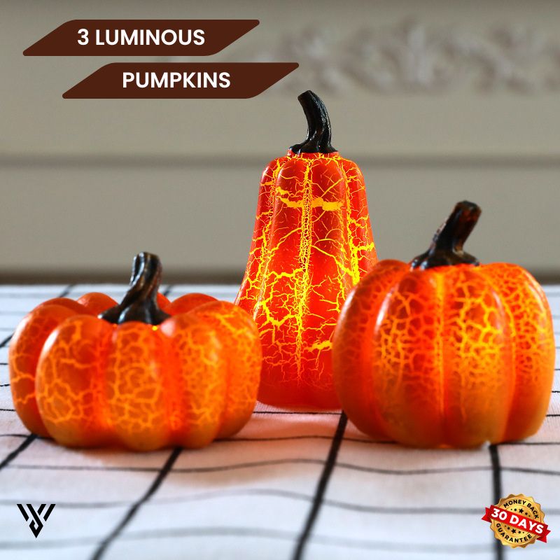 The Cozy Haunt Halloween Bundle: Ghost Lamp & 3 Pumpkins Set