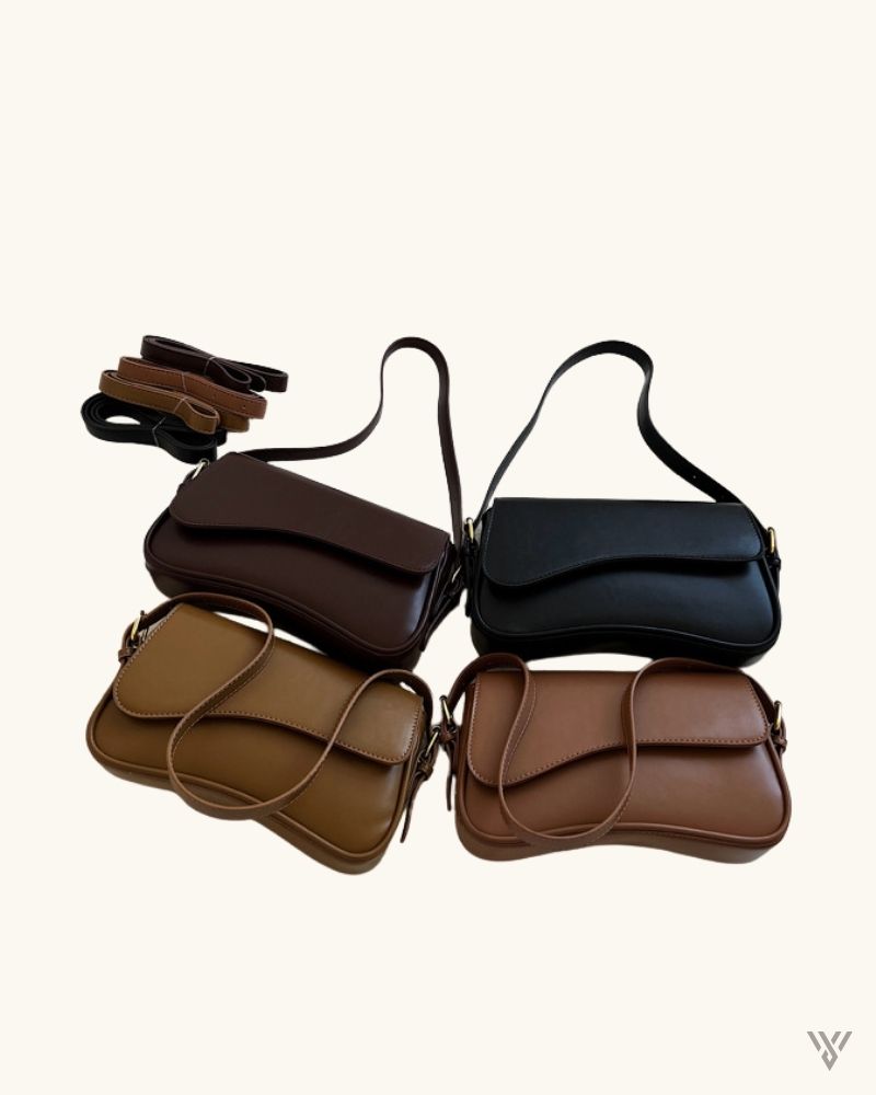 Avenue Flip Pouch in 4 colors collection (brown, reddish brown, black and yellowish brown)- Flip Magnetic Buckle Urban Style Women Shoulder Bag - Vayome Store