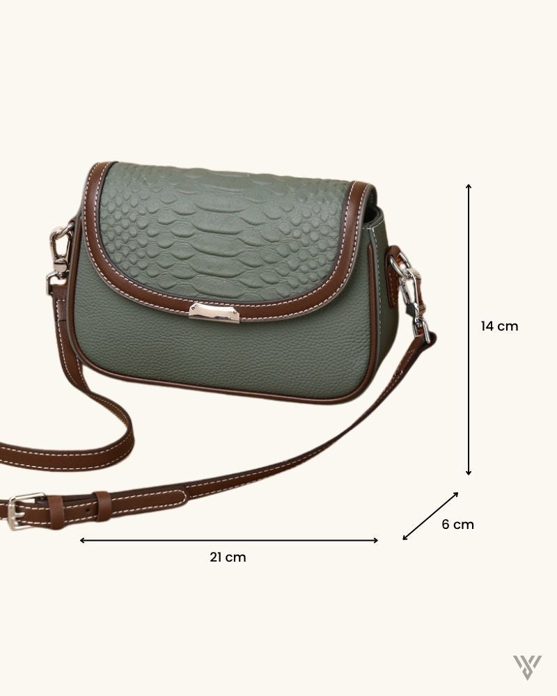 Contrast Croc Satchel