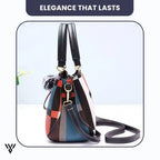Elegant Luxe PU Leather Tote Handbag in black color, a women's fashion handbag featuring elegance that lasts - VAYOME.