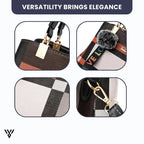 Elegant Luxe PU Leather Tote Handbag in black color, a women's fashion handbag where versatility brings elegance - VAYOME.