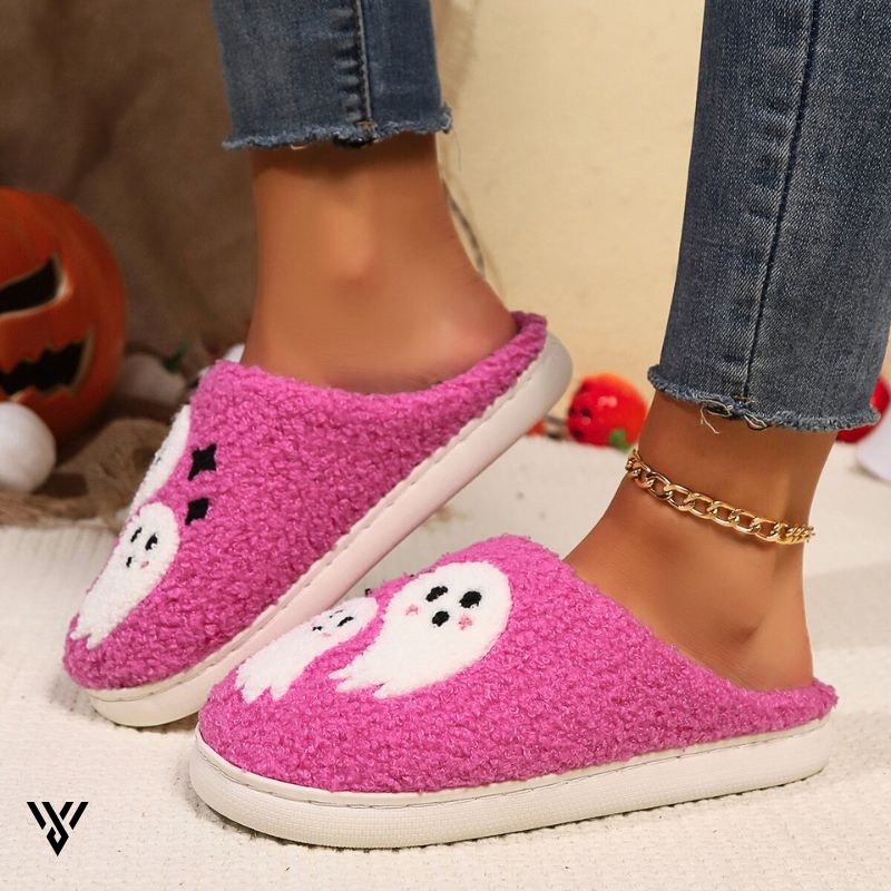 Ghost Booties: Warm, Cozy, Anti-Slip Halloween Slippers