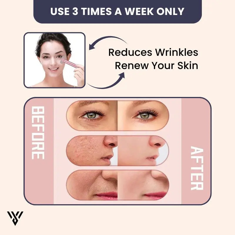 Glynnea Red Light LED Face Therapy Wand in Pink color, recommended for use 3 times a week only - VAYOME.