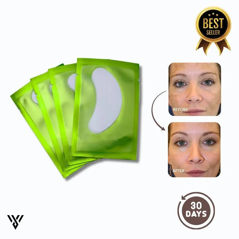 Hydrogel Eye Patch Pro in Green color, which diminishes puffiness and under-eye bags - VAYOME.