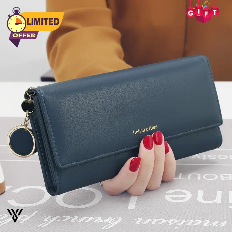 LeisureTime Pendant Wallet, stylish and multifunctional women's wallet in blue color - VAYOME.