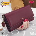 LeisureTime Pendant Wallet, stylish multifunctional women's wallet in deep red wine color - VAYOME.
