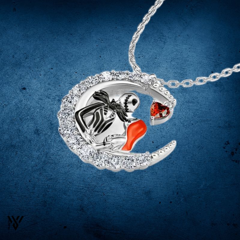 Rhinestone Skull Necklace for Halloween