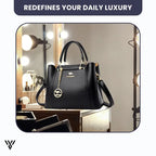 Premium 3-Layer Leather Crossbody Bag in BLACK color, a women's purse/fashion handbag, which redefines your daily luxury - VAYOME.