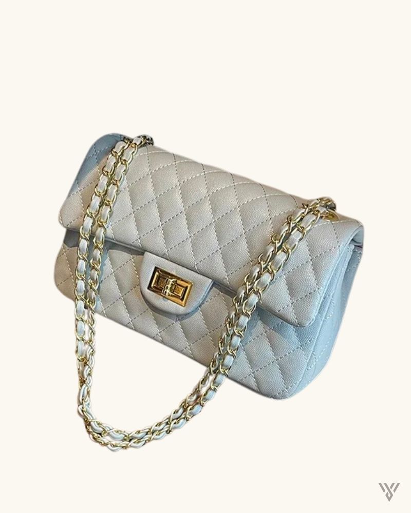 Riviera Luxe Carry in Light green color- Diamond Quilted Gold Chain Shoulder Bag for women - vayome store - single