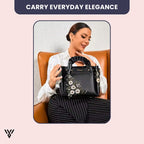 Roselia Blossom Tote white floral braided faux leather handbag elegant women’s shoulder bag designed for everyday elegance from Vayome Store