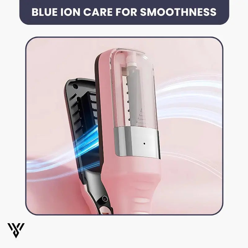 Split-End Precision Trimmer Pro in Pink Color, designed to trim split ends without cutting length, featuring Blue Ion Care for added smoothness - VAYOME