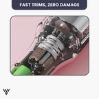 Split-End Precision Trimmer Pro in Pink Color, designed to trim split ends without cutting length, allowing for fast trims with zero damage - VAYOME.