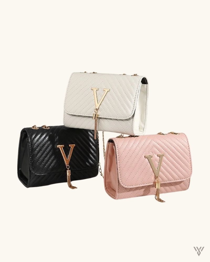 The Verona Tassel Crossbody - All 3 Colors Collection (Black, White, Pink) - Women Fashion Luxury Chain Shoulder Bag - Vayome Store - Collection Shot
