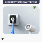 Universal Adapter Pro in Blue Color, one adapter for every destination, capable of charging devices up to 1500 watts - VAYOME.