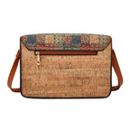 UrbanLeaf Crossbody Bag in grass flower color, back side view showing the elegant floral print and style - VAYOME.