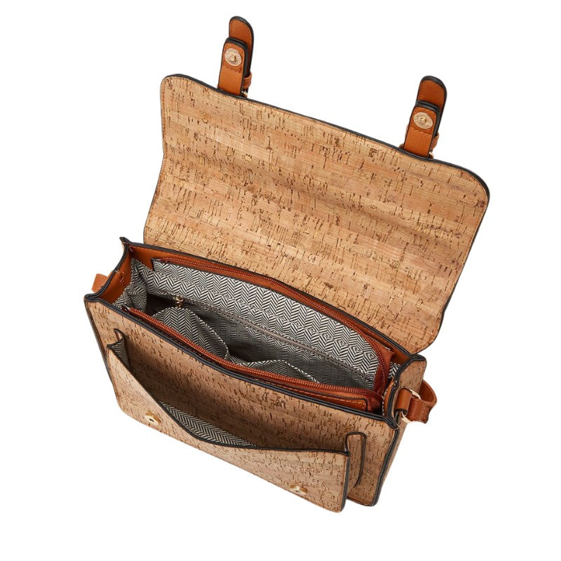 UrbanLeaf Crossbody Bag in grass flower color, inner side view showing spacious and elegant storage capacity - VAYOME.