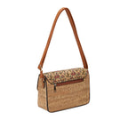 UrbanLeaf Crossbody Bag, elegant floral print and large capacity, shown in the pansy color with a long sleeve top - VAYOME.