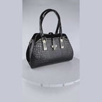 Velmira Luxe Tote, chic women's shoulder bag in black, showcasing style, inner pockets, and large compartments - VAYOME.